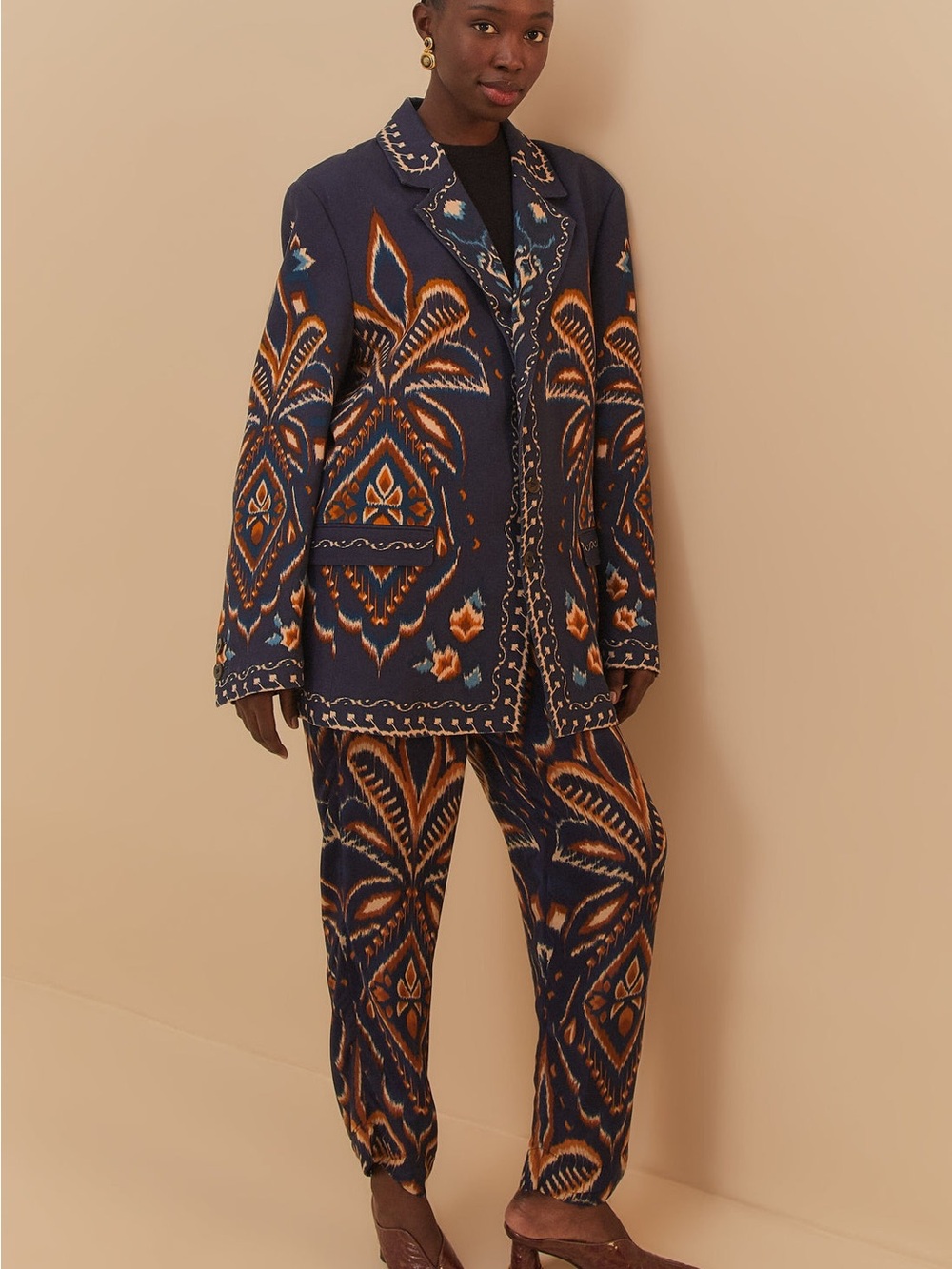 Blue Pineapple Ikat Pants